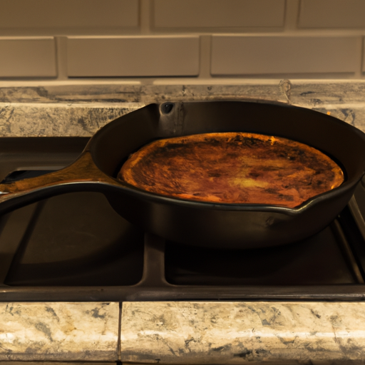 A cast iron dutch oven, the perfect tool for cooking a delicious pizza.