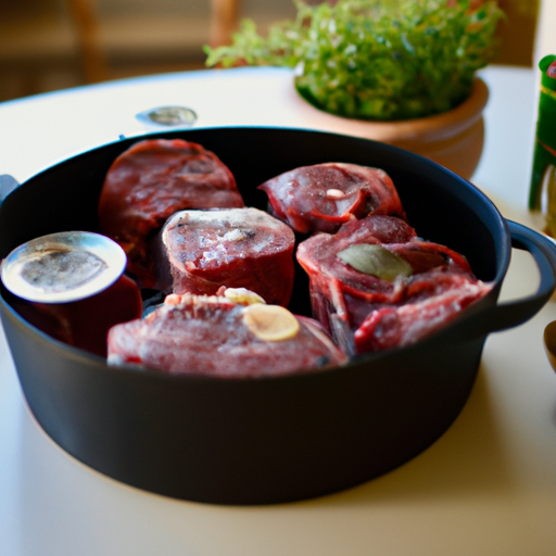 Fresh ingredients for preparing a delicious dutch oven steak.